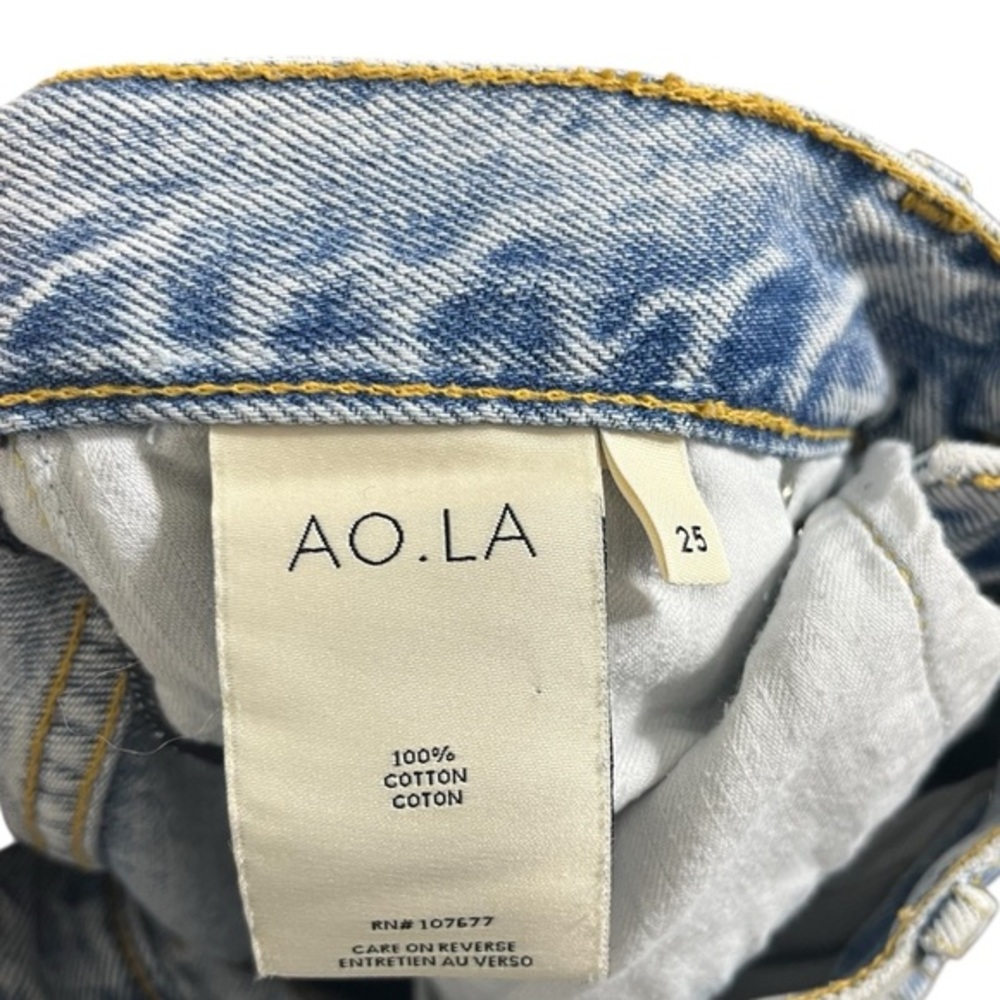 AO.LA by Alice and Olivia Jeans 25 Light Indigo Distressed Split‎ Hem Denim - Picture 11 of 14